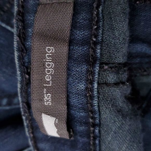 Levi's 535 Cropped Raw Hem Distressed Skinny Jean Dark Wash Blue - Picture 5 of 8